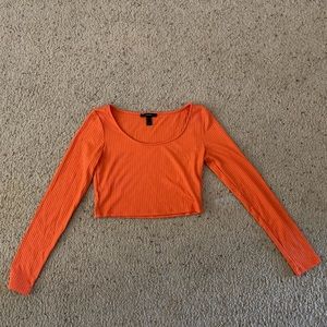Forever 21 Orange long sleeve crop